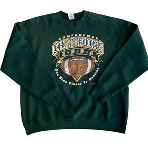 Vintage NFL‎ Green Bay Packers 1996 Conference Champs Football Green Sweatshirt